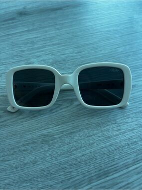 Quay Australia White Square Frame Sunglasses
